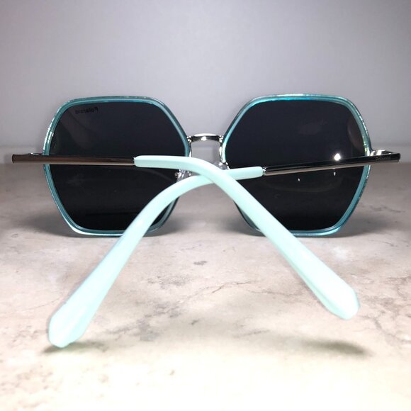 Polaroid Oversized Blue & Gold Polarized Sunglasses main image 5